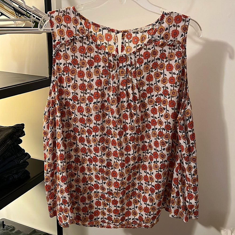 Sunflower Sleeveless Blouse, 2X